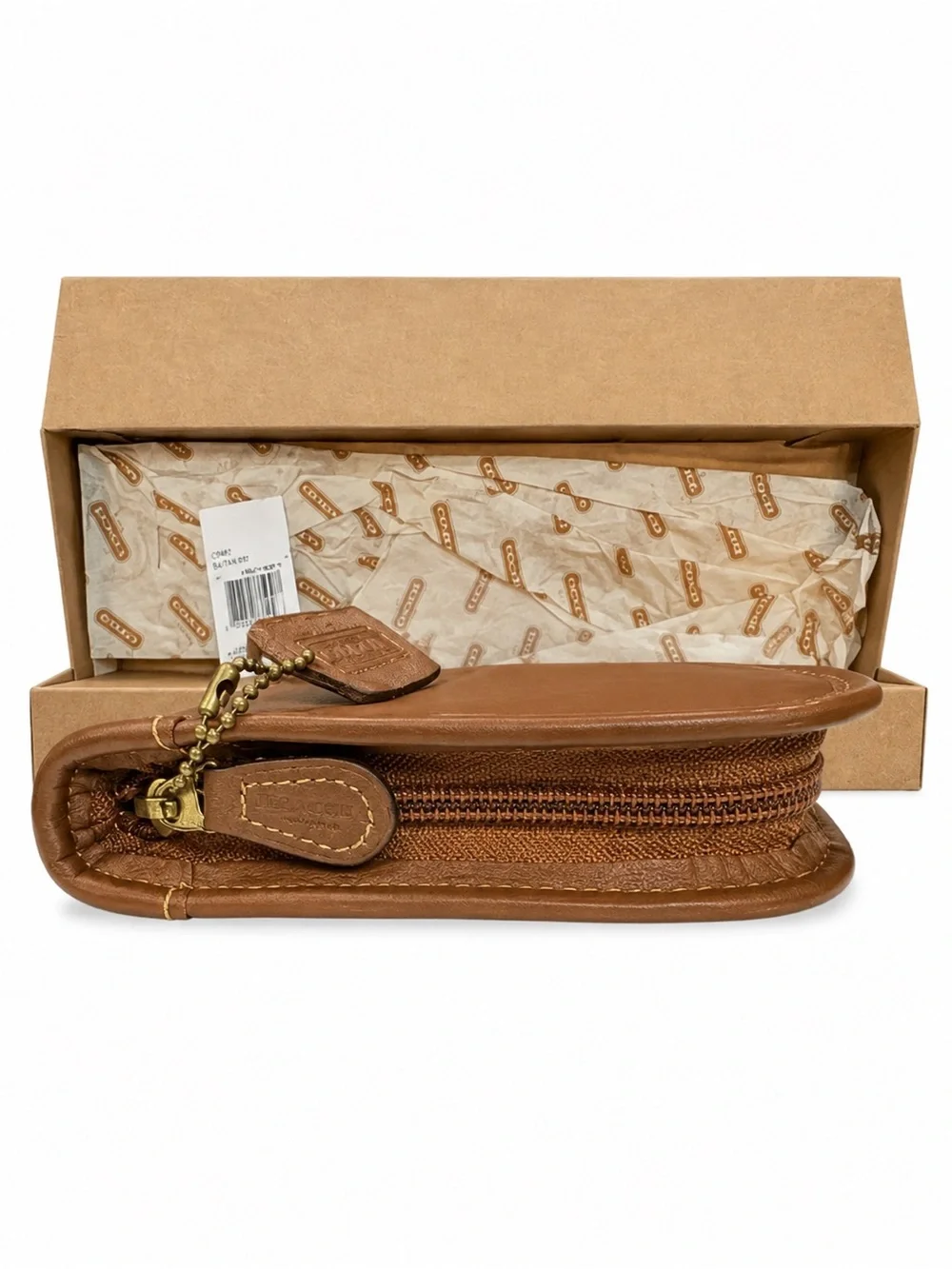 COACH British Tan Glove Tanned Leather Travel Tie Case & Accessories Case NIB